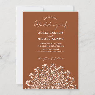 Tribal Folk Country Culture Crest Mandala Wedding Invitation
