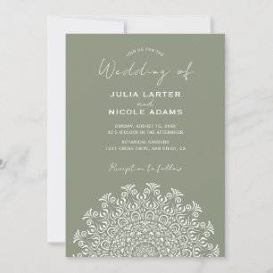 Tribal Folk Country Culture Crest Mandala Wedding Invitation
