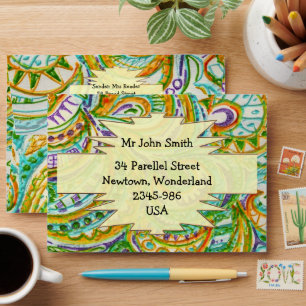 Tribal Folk Pattern Envelope