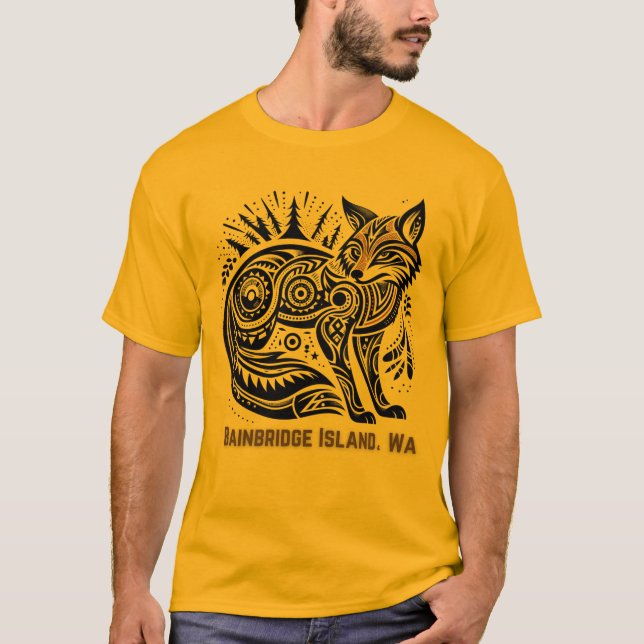 Tribal Fox Bainbridge Island Washington Native Ame T-Shirt (Front)