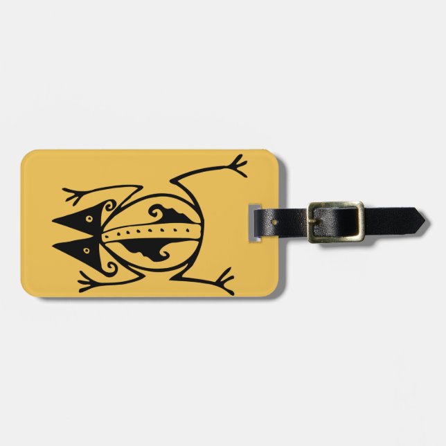 Tribal frog ancient animal tribal art luggage tag (Front Horizontal)