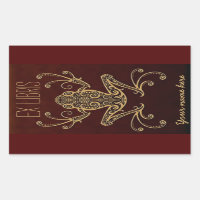 Tribal Frog Ex Libris Bookplate