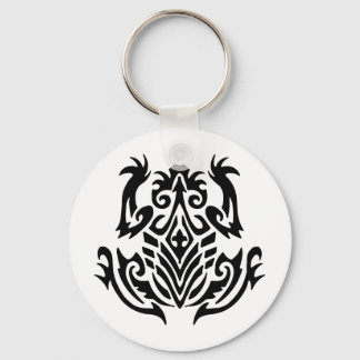 Tribal Frog Tattoo Key Ring