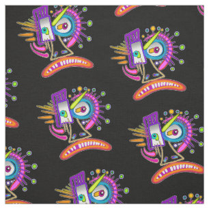 TRIBAL FROWNIE EMOJI MEEMOGIE FABRIC