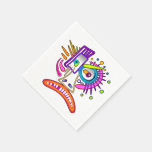 TRIBAL FROWNIE EMOJI MEEMOGIE NAPKIN
