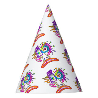 TRIBAL FROWNIE EMOJI MEEMOGIE PARTY HAT