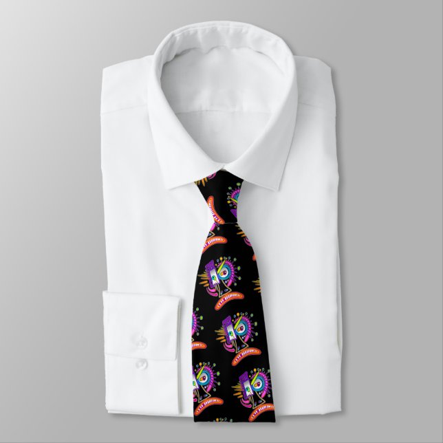 TRIBAL FROWNIE EMOJI MEEMOGIE TIE (Tied)