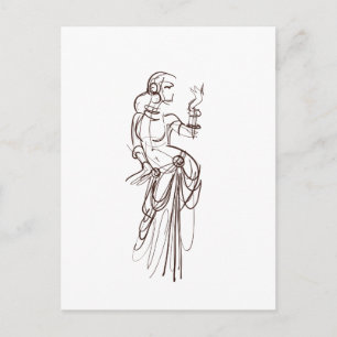 tribal fusion gypsy dancer postcard