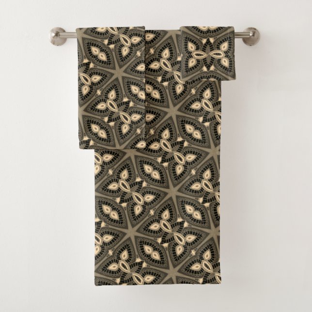 Tribal Geometric Bath Towel Set (Insitu)
