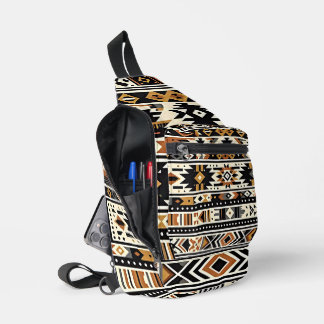 Tribal Geometric Earth-Tone  Sling Bag