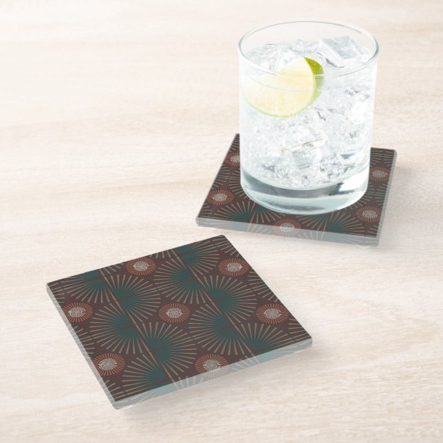 Tribal Geometric Glass Coaster (Angled)