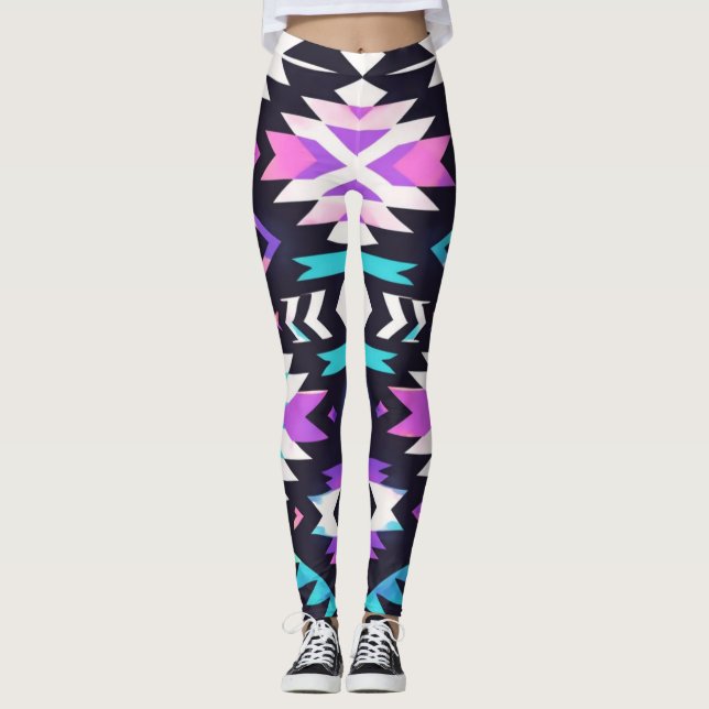  Tribal Geometric  Leggings (Front)
