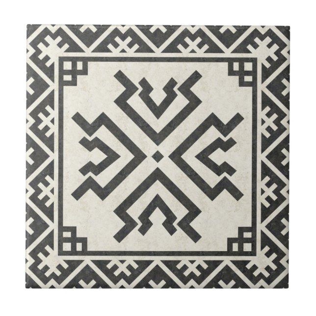 Tribal geometric pattern (Amulet) Tile (Front)