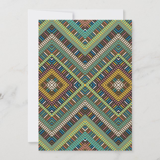 Tribal Geometric Pattern Boho Ethnic Aztec  Invitation (Front)