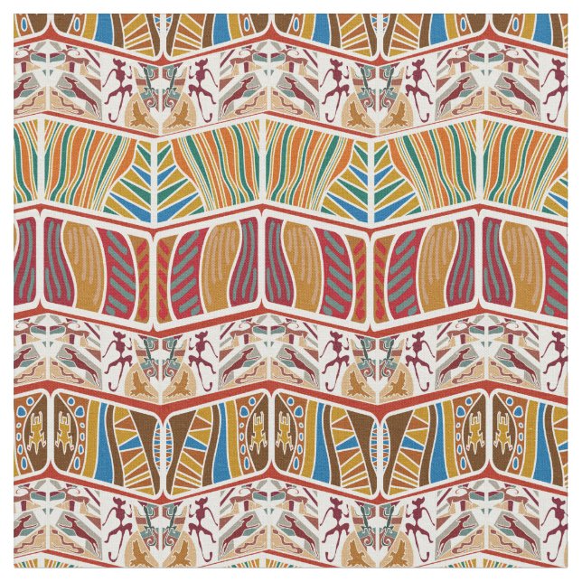Tribal Geometric Pattern Ethnic Geometric Fabric (Close Up)