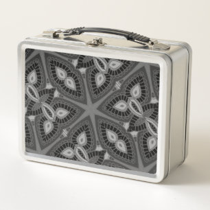 Tribal Geometric Print Metal Lunch Box
