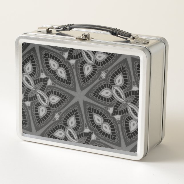 Tribal Geometric Print Metal Lunch Box (Front)