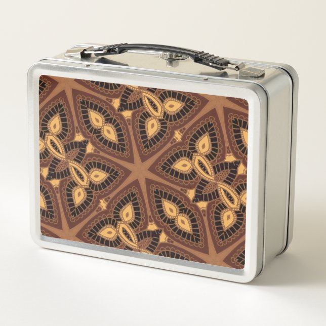 Tribal Geometric Print Metal Lunch Box (Back)