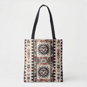Tribal Geometric Print Tote Bag