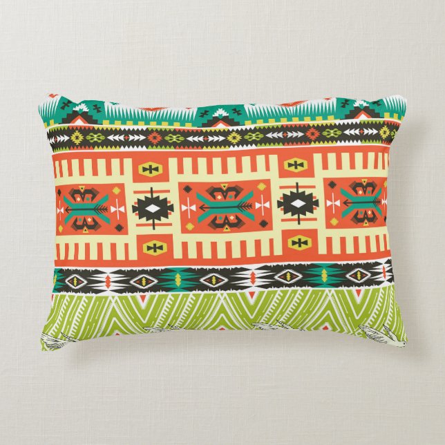 Tribal Geometric: Quotes Text Pattern. Decorative Cushion (Front)