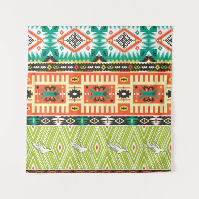 Tribal Geometric: Quotes Text Pattern. Tapestry (Front)