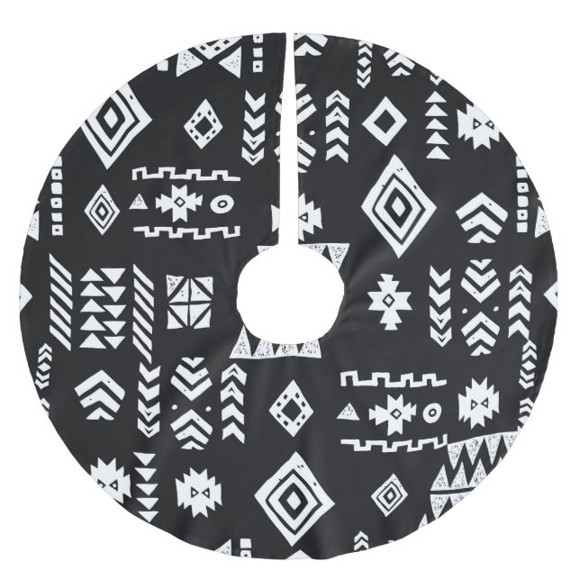 Tribal geometric: stylish seamless background. brushed polyester tree skirt (Front)