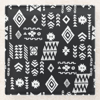 Tribal geometric: stylish seamless background. glass coaster