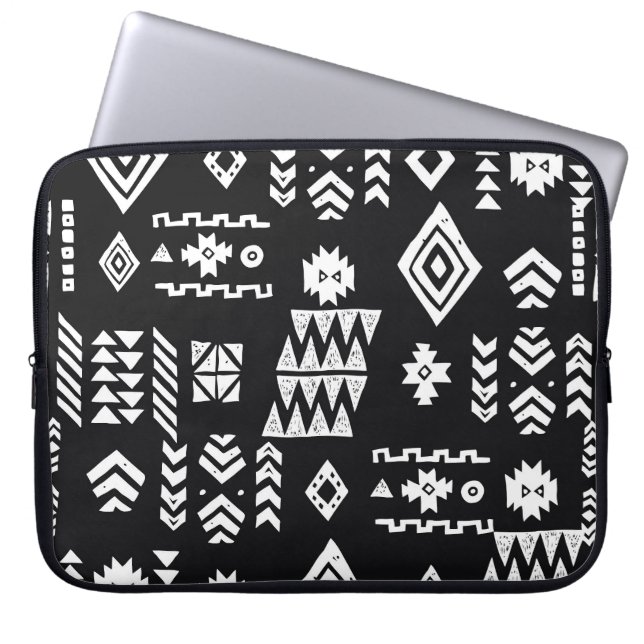 Tribal geometric: stylish seamless background. laptop sleeve (Front)
