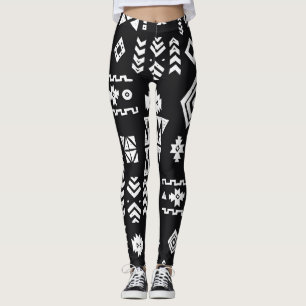 Tribal geometric: stylish seamless background. leggings