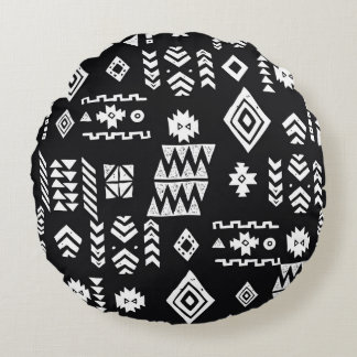 Tribal geometric: stylish seamless background. round cushion