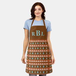Tribal Geometric Turtles Native American Monogram Apron