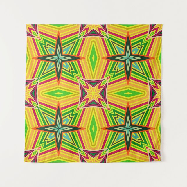 Tribal geometric vintage pattern. Seamless ethnic  Tapestry (Front)