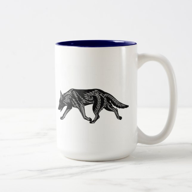 Tribal German Shepherds Two-Tone Coffee Mug (Right)