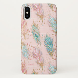 Tribal Glitter Boho Feathers Pattern Case-Mate iPhone Case