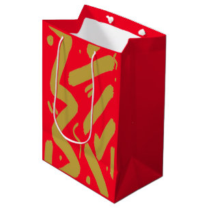 Tribal Gold and Red Medium Gift Bag