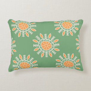 Tribal Green Peach Tote Decorative Cushion