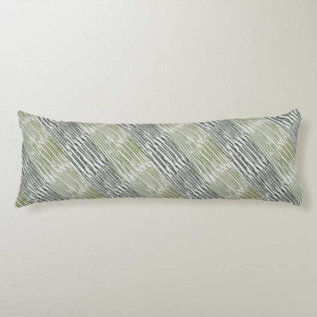 Tribal Green Stripes Abstract Pattern  Body Cushion (Front)