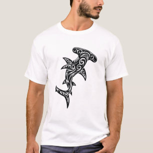 Tribal Hammerhead Shark Style Ocean Art T-Shirt