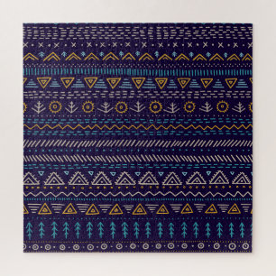 Tribal Hand-Drawn: Ethnic Seamless Pattern Jigsaw Puzzle
