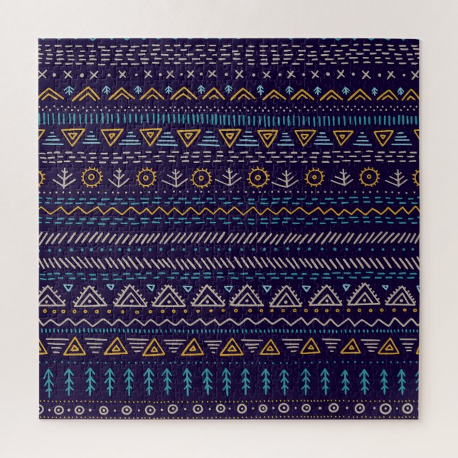 Tribal Hand-Drawn: Ethnic Seamless Pattern Jigsaw Puzzle (Vertical)