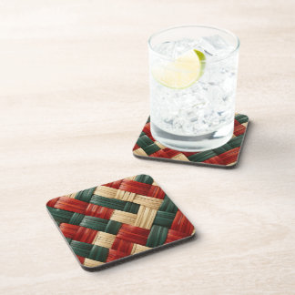Tribal Harmony-African Basket Weave Festive Design Coaster