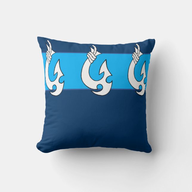 Tribal Hawaiian Fish Hook Cushion (Front)