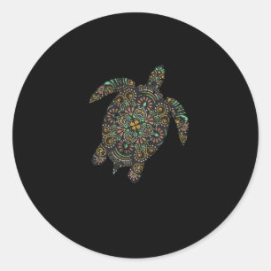 Tribal Hawaiian Sea Turtle Classic Round Sticker