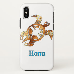 Tribal Hawaiian Sea Turtle in Gold Case-Mate iPhone Case