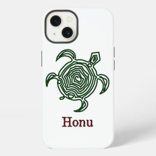 Tribal Hawaiian Sea Turtle in Green iPhone 13 Case