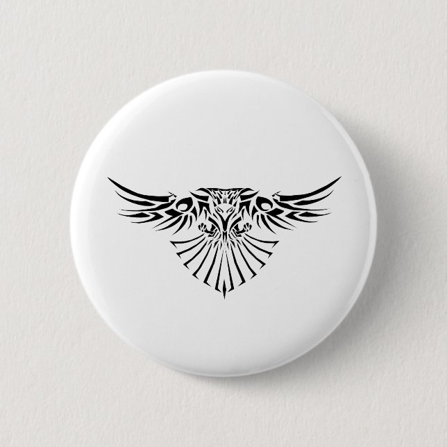 Tribal Hawk Tattoo Design 6 Cm Round Badge (Front)