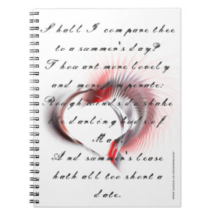 Tribal Heart with Shakespeare's sonnet 18 Spiral Notebook