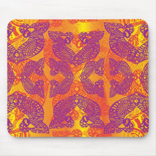 Tribal Henna Bird Tattoo Mouse Pad (Front)