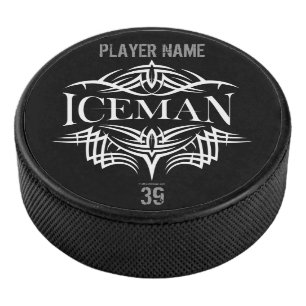 Tribal Hockey (Iceman) Personalised Puck