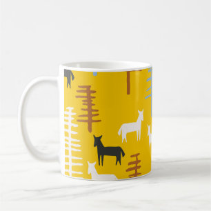 Tribal Horses: Forest Retro Seamless Coffee Mug